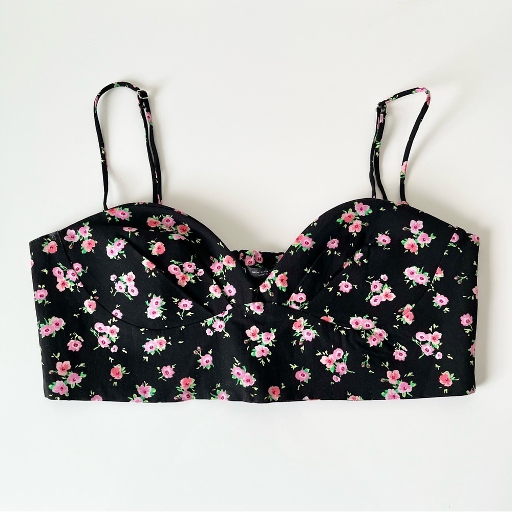 Zara Ditzy Floral Bustier Corset Crop Top Size XL